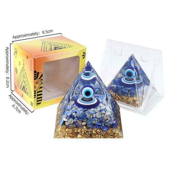 Orgonite Pyramide Mauvais Oeil & Lapis Lazuli chez Arabesk|cz