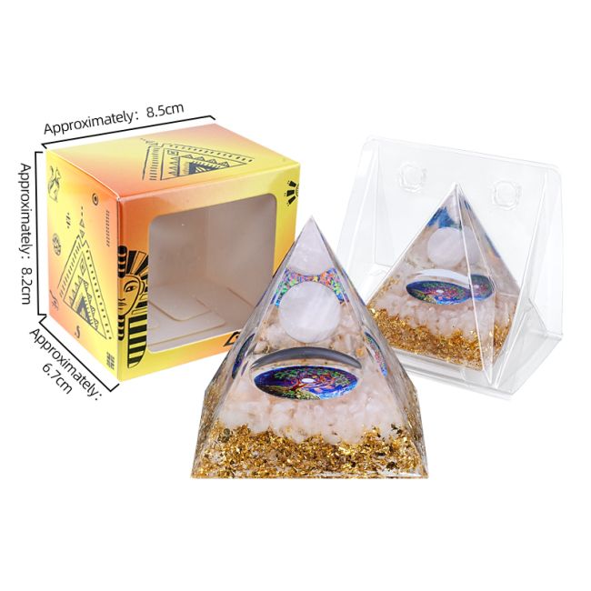 Orgonite Pyramide Quartz Rose Arbre de Vie chez Arabesk|cz