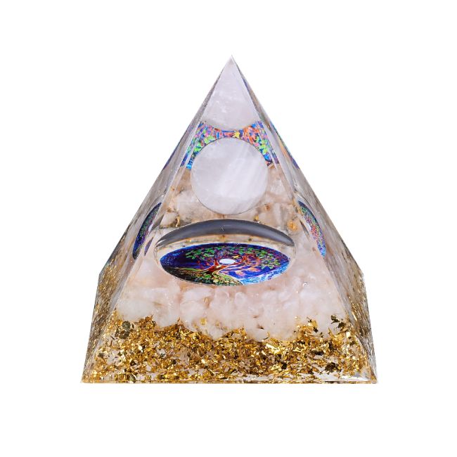 Orgonite Pyramide Quartz Rose Arbre de Vie chez Arabesk