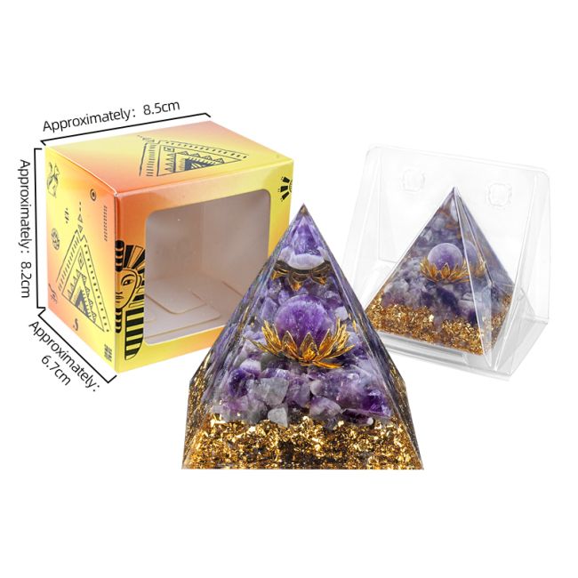 Orgonite Pyramide Amethyste Lotus chez Arabesk|cz