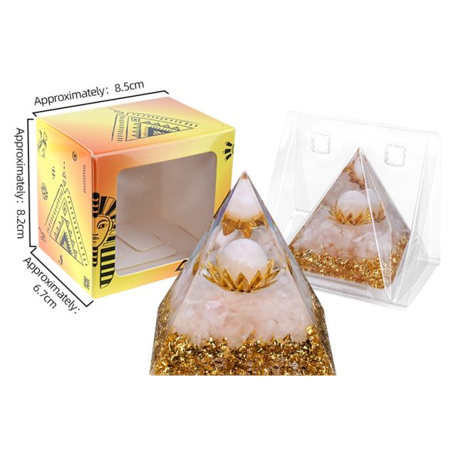 Orgonite Pyramide Quartz Rose Lotus chez Arabesk|cz