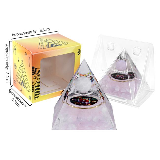Orgonite Pyramide Quartz Rose Métatron chez Arabesk|cz