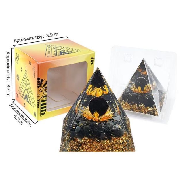 Orgonite Pyramide Obsidienne Noire Lotus chez Arabesk|cz