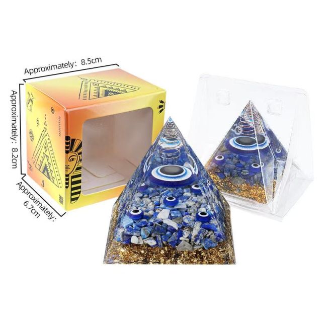 Orgonite Pyramide Mauvais Oeil & Lapis Lazuli chez Arabesk|cz