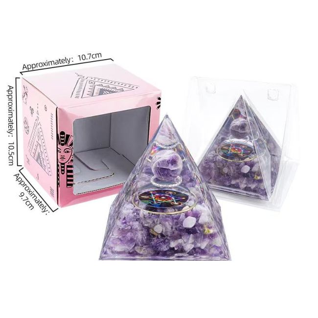 Orgonite Pyramide Amethyste Métatron 8cm chez Arabesk|cz