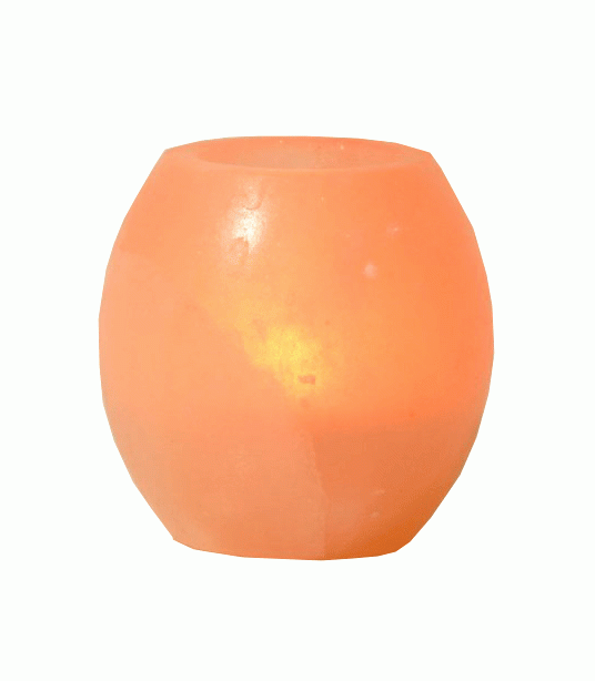 Bougeoir en Cristal de Sel Naturel Arrondi 1kg chez Arabesk