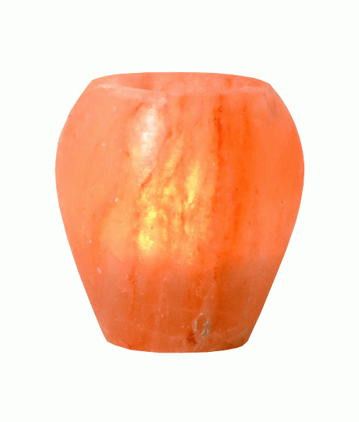 Bougeoir en Cristal de Sel Naturel Pomme poli 0.9Kg chez Arabesk