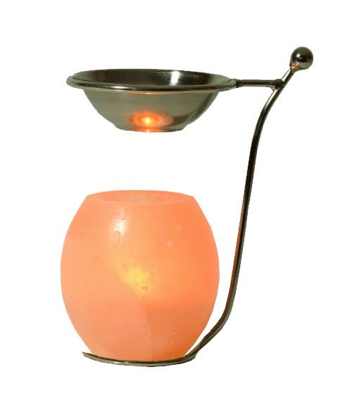 Brûle Parfum + Coupelle Métal et Bougeoir en Cristal de Sel Naturel RCH103 1Kg chez Arabesk