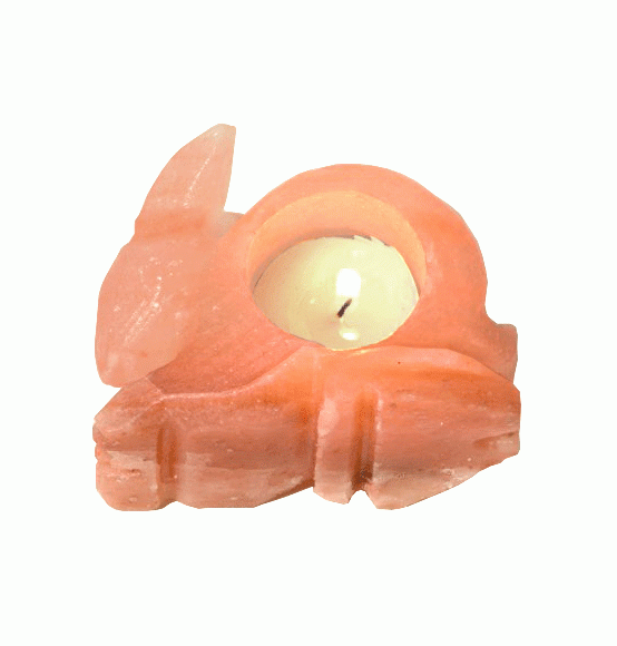 Bougeoir en Cristal de Sel Naturel Lapin 500g chez Arabesk