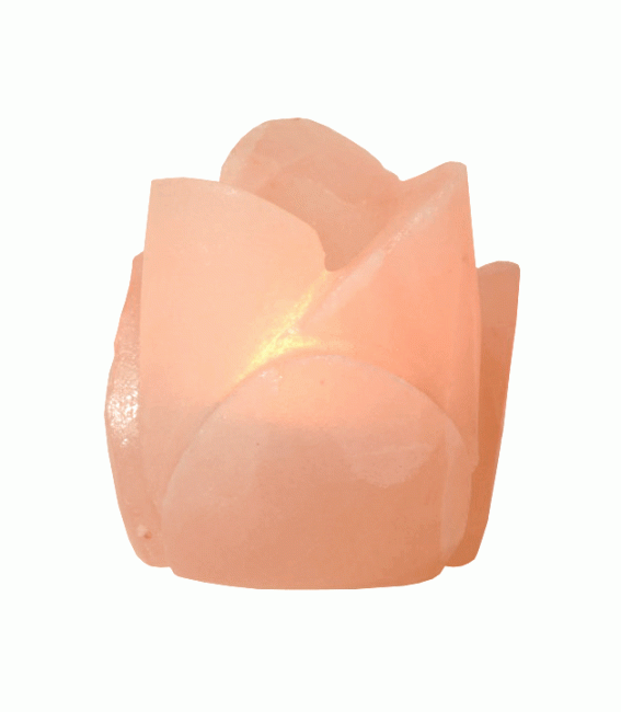 Bougeoir en Cristal de Sel Naturel Rose 300g chez Arabesk