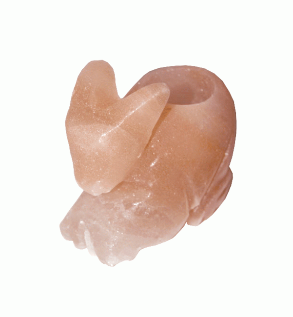 Bougeoir en Cristal de Sel Naturel Lapin 1Kg chez Arabesk