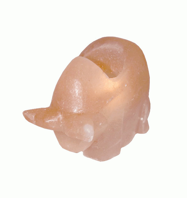 Bougeoir en Cristal de Sel Naturel Taureau 1Kg chez Arabesk