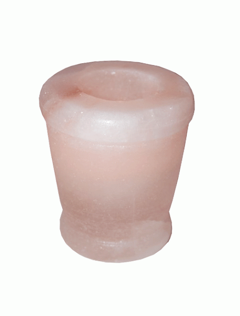 Bougeoir en Cristal de Sel Naturel Vase 1Kg chez Arabesk