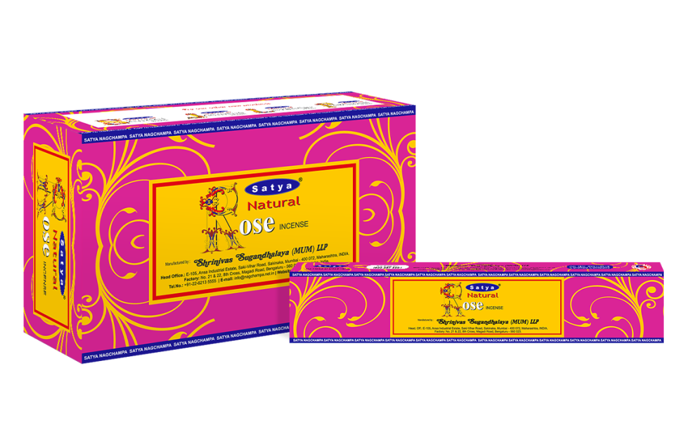 Vonné tyčinky Satya Natural Rose 15g chez Arabesk