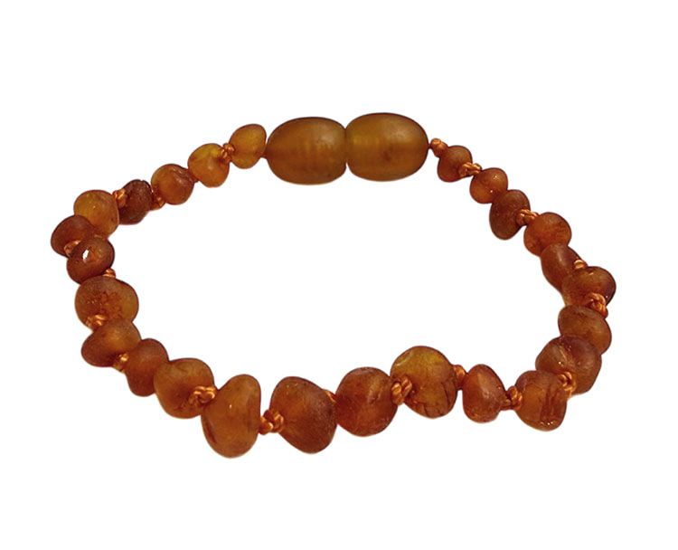 Bracelet Bébé Ambre Baltique cognac brut vissable chez Arabesk