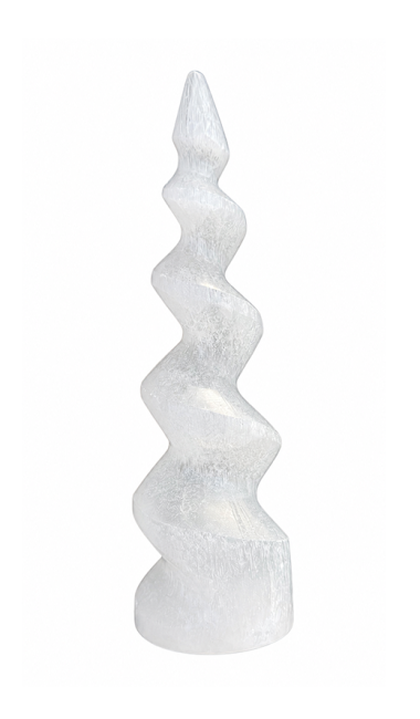 Tour Spirale en Sélénite 14cm 200g chez Arabesk
