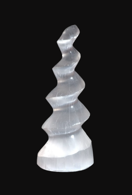 Tour Spirale en Sélénite 14cm 200g chez Arabesk|cz