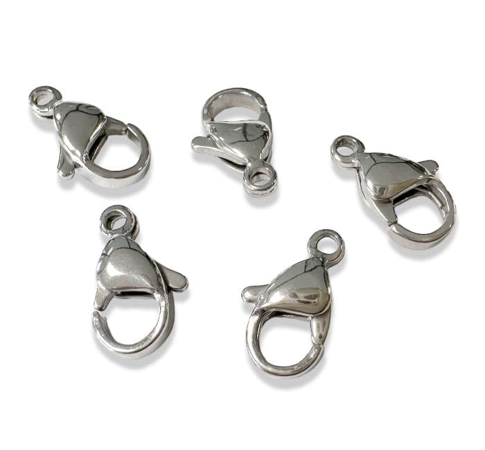 Fermoirs Mousqueton en Acier Inoxydable Argentés  6x12mm x50 chez Arabesk