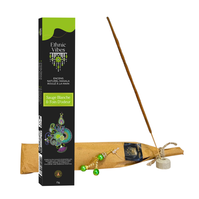Encens Fragrances & Sens Ethnic Vibes Sauge Blanche & Foin d'Odeur masala 15g chez Arabesk|cz