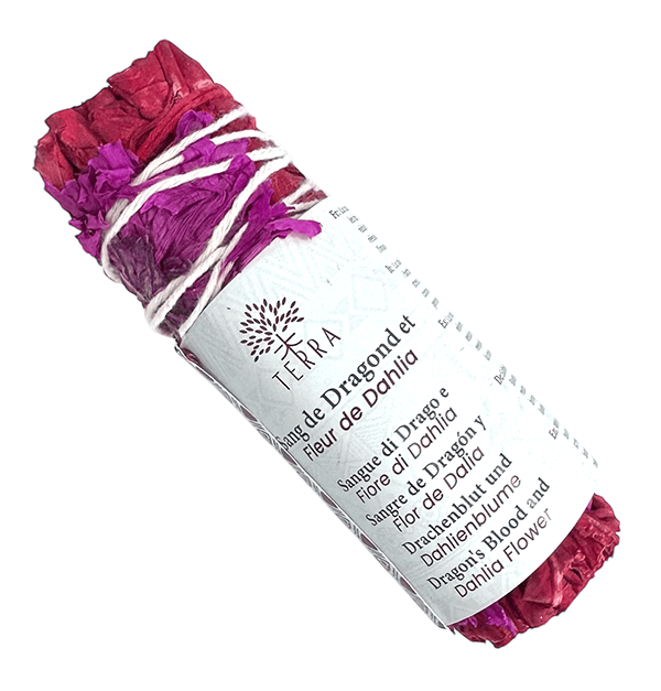 Sauge blanche Sang de Dragon et Fleurs de Dahlia fagot 25-30g 10cm chez Arabesk