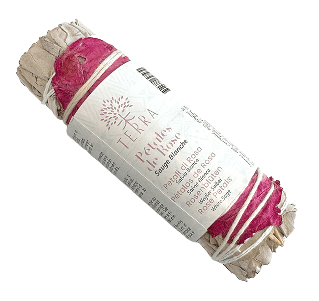 Sauge Blanche & Pétales de Rose Fagot 25-30gr 10cm chez Arabesk