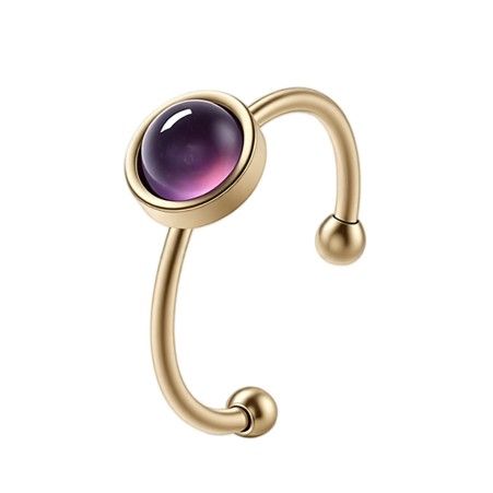 Bague Améthyste – acier inoxydable doré chez Arabesk
