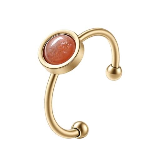 Bague Pierre de Soleil – acier inoxydable doré chez Arabesk