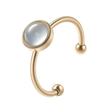 Bague Aigue Marine – acier inoxydable doré chez Arabesk