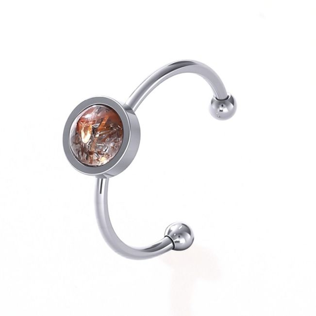 Bague Super Seven Noir – acier inoxydable argenté chez Arabesk