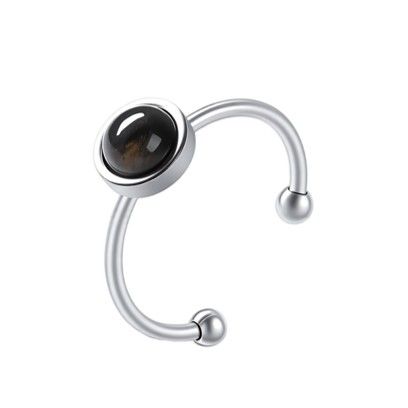 Bague Oeil de Tigre – acier inoxydable argenté chez Arabesk