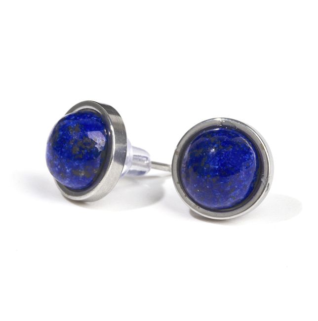 Boucles d’Oreilles Rondes Lapis-Lazuli A Stud 10 mm chez Arabesk