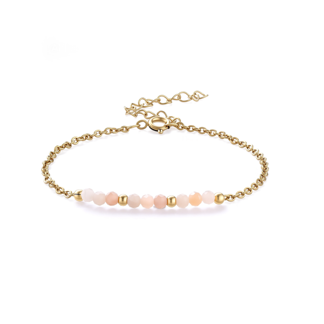 Bracelet Pierre de Soleil facettée A – acier inoxydable doré chez Arabesk