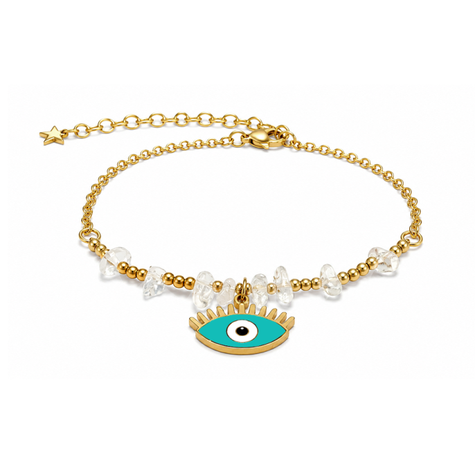 Bracelet Protection en Cristal de Roche A – Mauvais Œil chez Arabesk|cz