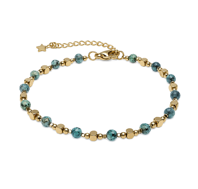 Bracelet Énergie en Turquoise d’Afrique A – Perles Dorées chez Arabesk|cz