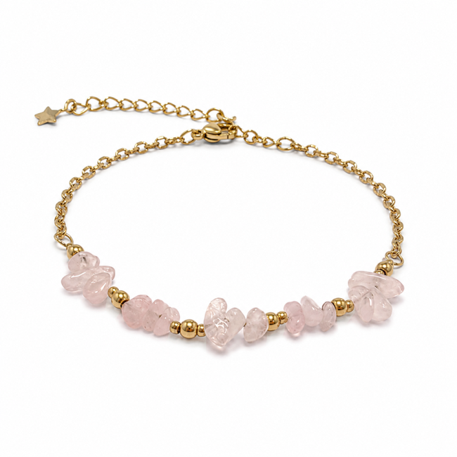 Bracelet Énergie en Quartz Rose A – Éclats de Pierre chez Arabesk|cz