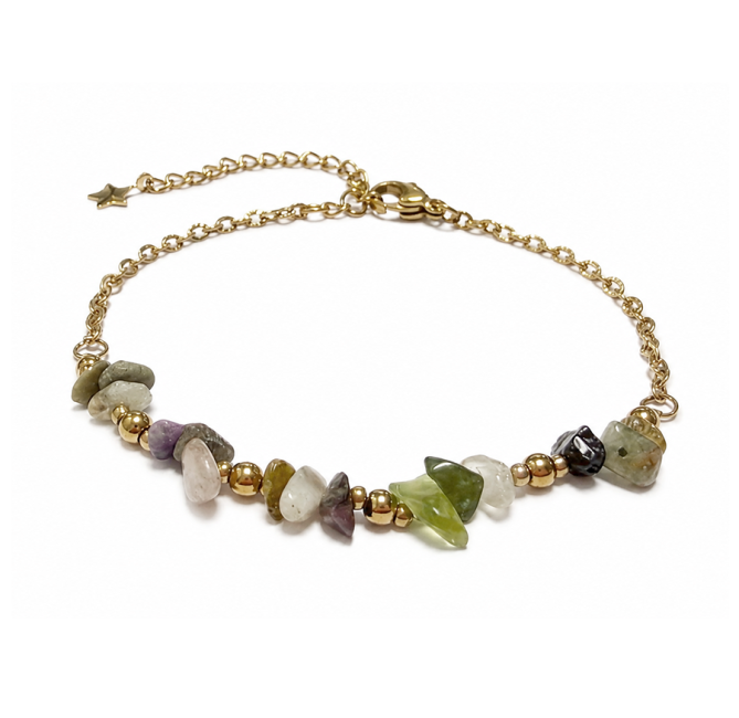 Bracelet Énergie en Tourmaline Multicolore A – Éclats de Pierre chez Arabesk|cz