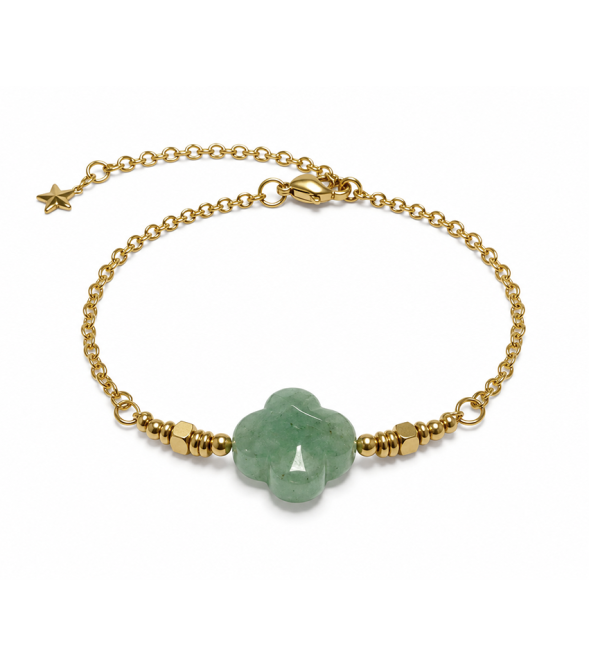Bracelet Chance en Aventurine Verte A – Trèfle chez Arabesk|cz