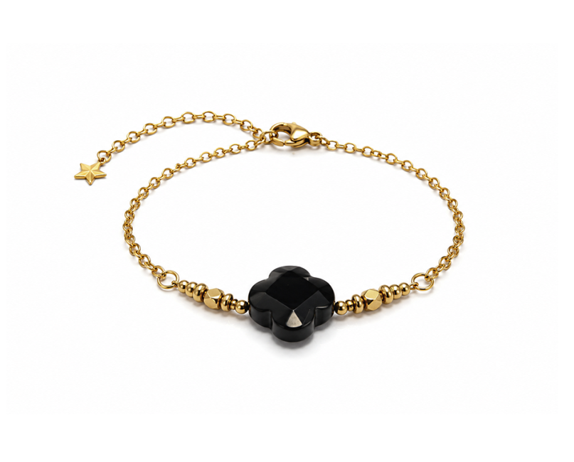 Bracelet Chance en Onyx A – Trèfle chez Arabesk|cz