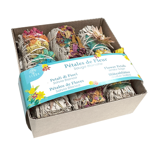 Set  Pétales de Fleurs & Sauge Blanche Fagot 25-30gr 10cm chez Arabesk