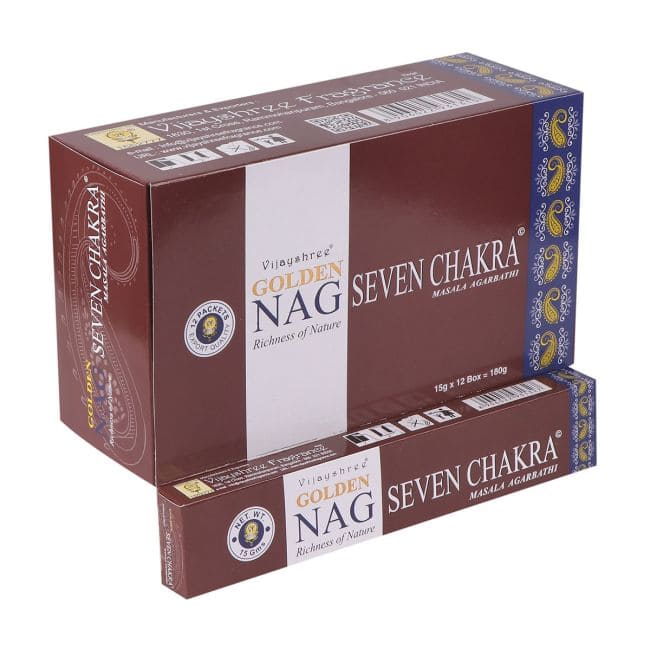 Encens Vijayshree Golden Nag Sept Chakra 15g chez Arabesk
