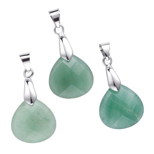 Pendentif Goutte Facettée Aventurine Verte – Lot De 3 chez Arabesk