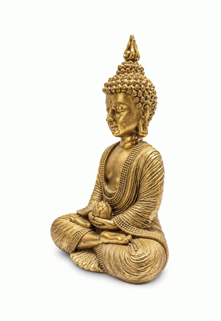 Statue Bouddha Méditation Doré en Résine 15 cm chez Arabesk|cz