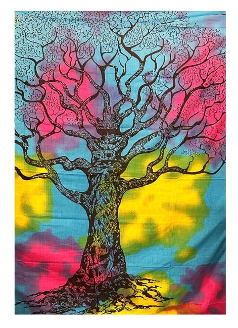Tenture Arbre de Vie Turquoise Rose Mauve chez Arabesk|cz