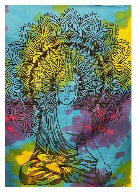 Tenture Bouddha Jaune Vert Turquoise chez Arabesk|cz