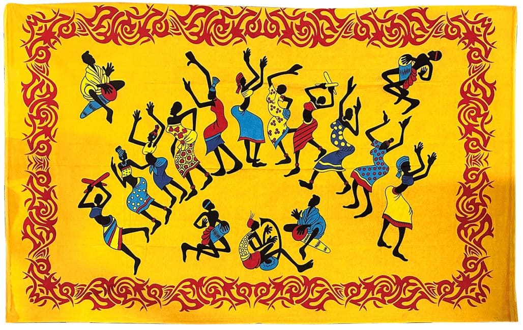 Tenture Danseurs Africains Jaune chez Arabesk