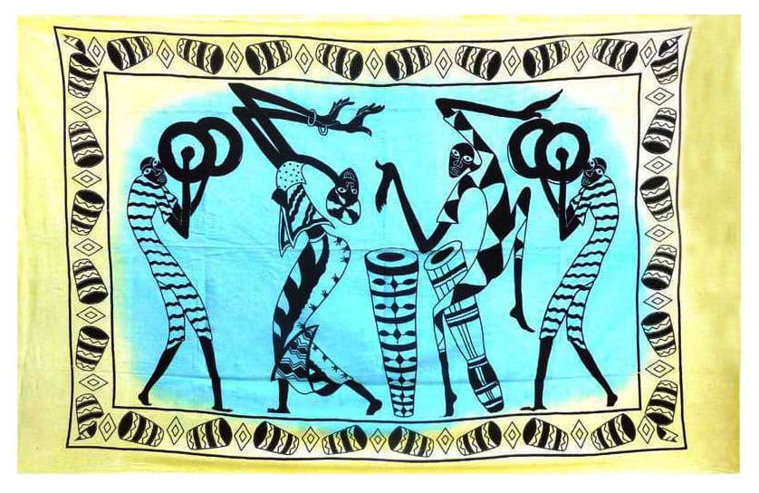 Tenture Mini Africaine Danseurs & Jumbé Tie Dye chez Arabesk