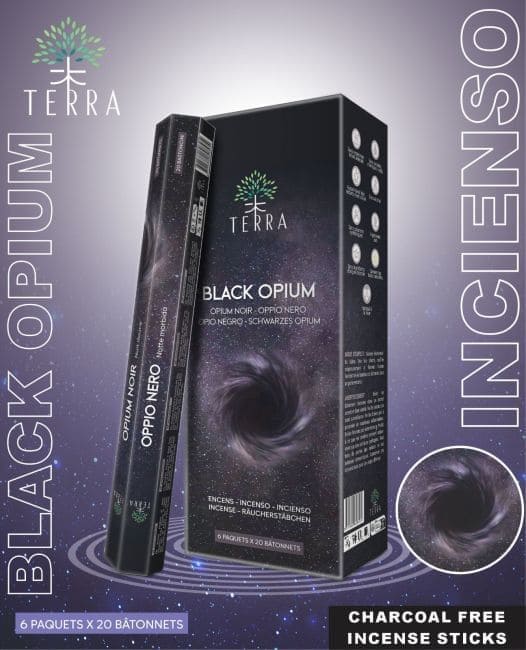 Encens Terra Black Opium hexa sans charbon 30grs chez Arabesk|cz