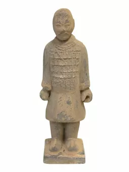 Starožitná barevná socha Terracotta rytíř 20cm