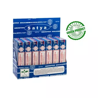 Stojan na vonné tyčinky Satya Nag Champa 42 balení po 15g
