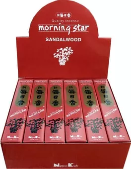 Japonský vonný tyčinkový kadidlo Morning Star Santalové dřevo 50 tyčinek